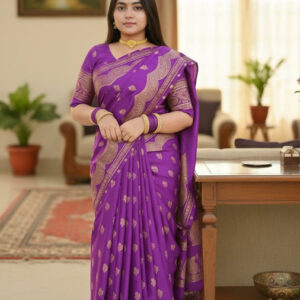 Silk Skin Print Saree with Blouse Piece - Elegant Japanese Design