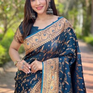 Silk Skin Print Saree with Blouse Piece – Elegant Japanese Design