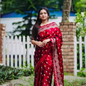 Silk Skin Print Saree with Blouse Piece - Elegant Japanese Design