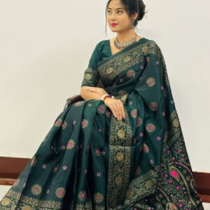 Silk Skin Print Saree with Blouse Piece – Elegant Japanese Design