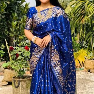 Silk Skin Print Saree with Blouse Piece - Elegant Japanese Design