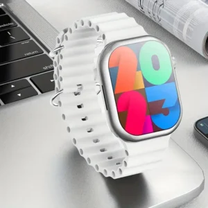 Silver HZ90 Max Smartwatch with Always-On Display – Premium Fitness Tracker