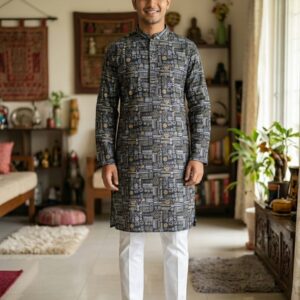 Skin Print Panjabi for Men – Elegant and Trendy Ethnic Wear