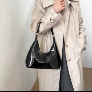 Sleek Crossbody Glossy Handbag for Effortless Style and Versatility