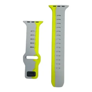 Soft Silicone Watch Straps in Yellow and Gray for 42mm to 49mm Watches