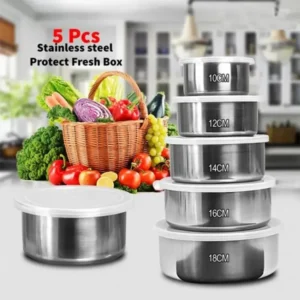 Stainless Steel Fresh Box Set - 5 Piece Food Storage Containers