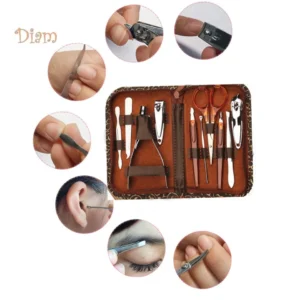 Stainless Steel Manicure & Pedicure Tool Set - Nail Clipper, File, Scissors, Ear Pick
