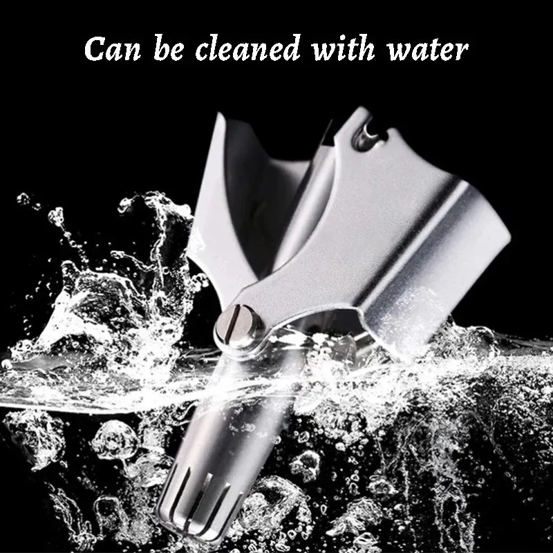 Stainless Steel Manual Nose Hair Trimmer - Portable & Washable Grooming Tool % Stainless Steel Manual Nose Hair Trimmer - Portable & Washable Grooming Tool