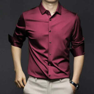 Stitched Formal Shirt - Elegant Chinese Style Dress Shirt for Men