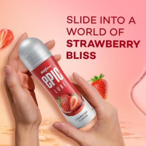 Strawberry Flavor Lubricant - Manforce Epic 60ml Premium Water-Based Lube