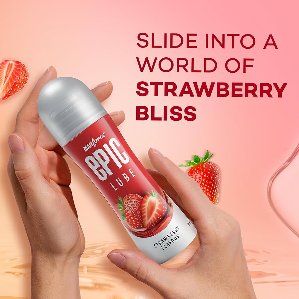 Strawberry Flavor Lubricant - Manforce Epic 60ml Premium Water-Based Lube % Strawberry Flavor Lubricant - Manforce Epic 60ml Premium Water-Based Lube