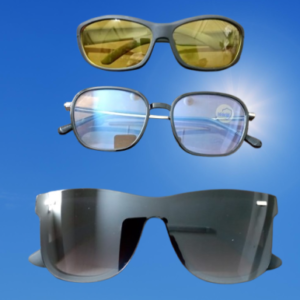 Stylish 3-Piece Glasses Set: White, Black, and Night Vision Sunglasses
