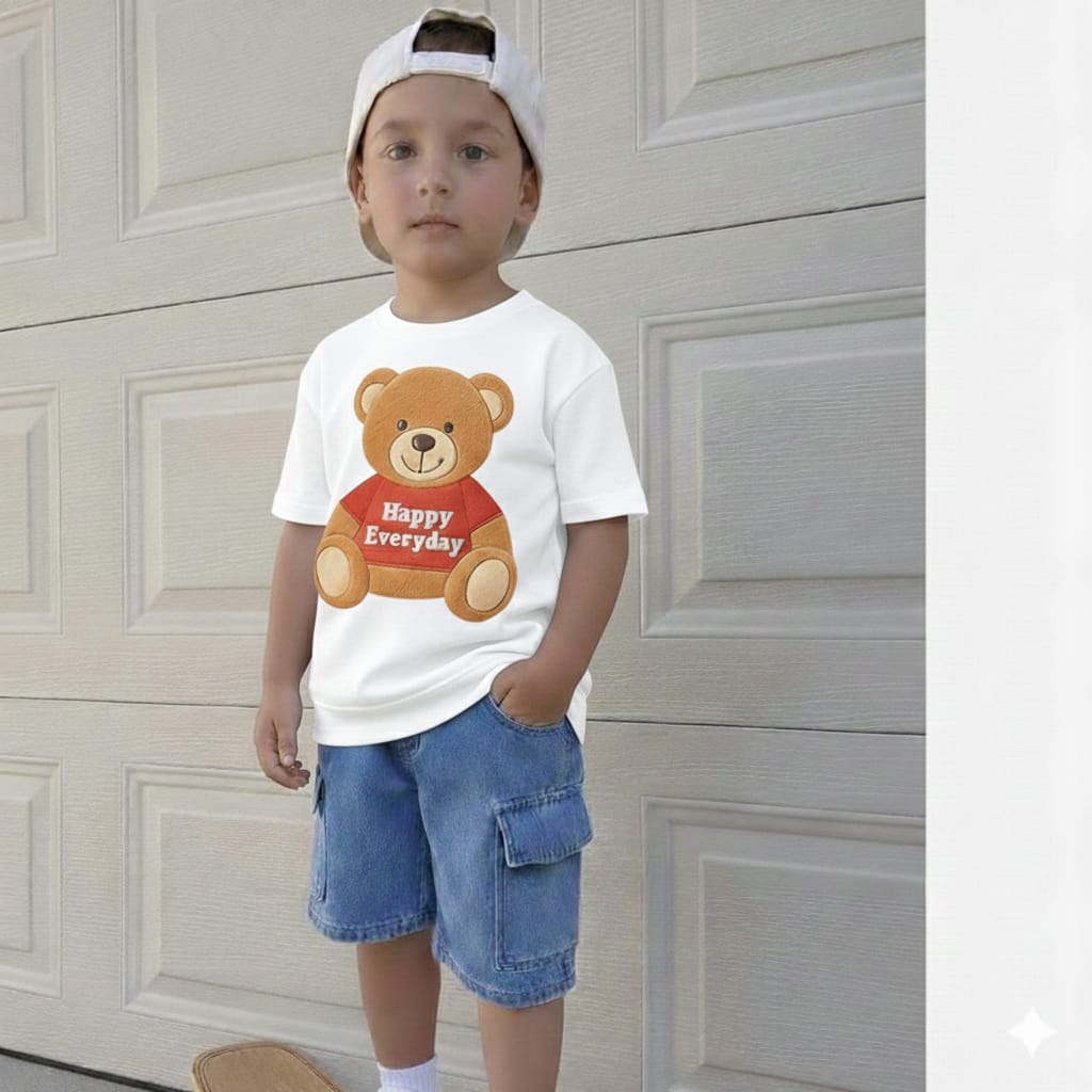 Stylish Baby T-Shirt and Denim Pants Outfit Set for Comfortable Play % Stylish Baby T-Shirt and Denim Pants Outfit Set for Comfortable Play