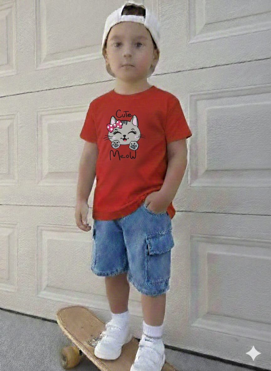 Stylish Baby T-Shirt and Denim Pants Outfit Set for Comfortable Play % Stylish Baby T-Shirt and Denim Pants Outfit Set for Comfortable Play