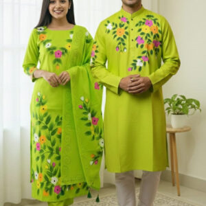 Stylish Block Print Three-Piece Set for Effortless Elegance