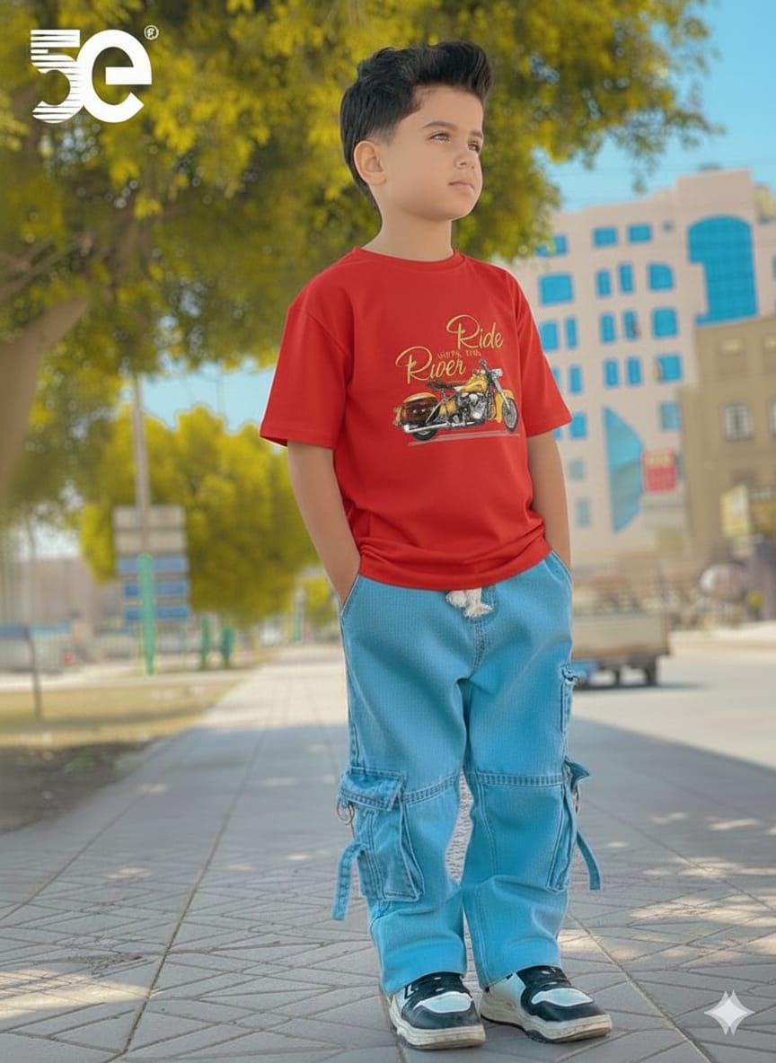 Stylish Boys Denim Pants and T-Shirt Set for Everyday Comfort % Stylish Boys Denim Pants and T-Shirt Set for Everyday Comfort