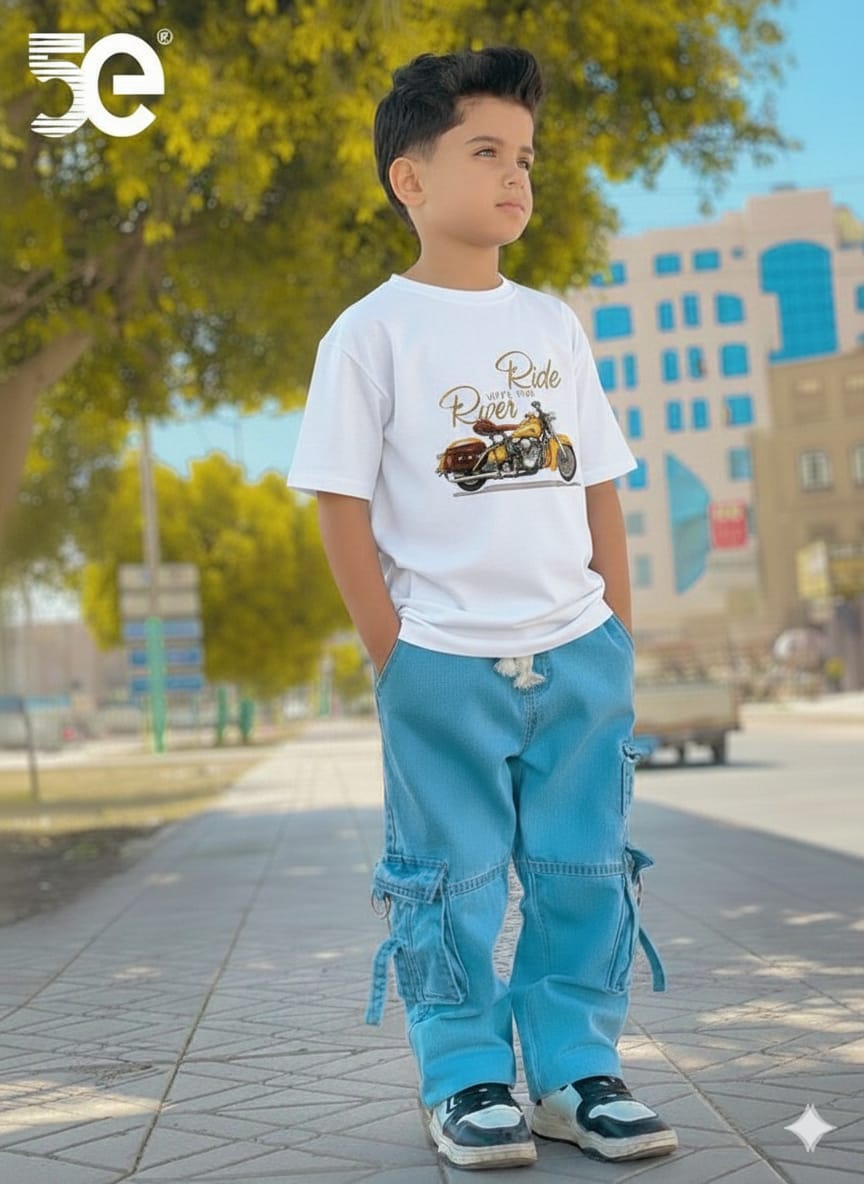 Stylish Boys Denim Pants and T-Shirt Set for Everyday Comfort % Stylish Boys Denim Pants and T-Shirt Set for Everyday Comfort