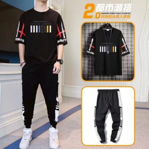Stylish Cotton T-Shirt and Trouser Set for Effortless Everyday Wear