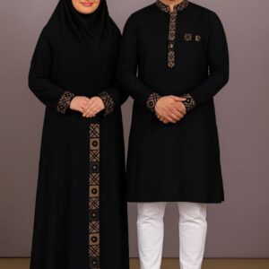Stylish Couple Panjabi and Borka Set for Eid Celebration