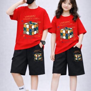 Stylish Drop Shoulder Baby T-Shirt and Pants Outfit Set