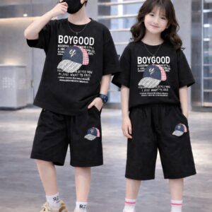 Stylish Drop Shoulder Baby T-Shirt and Pants Outfit Set for Infants