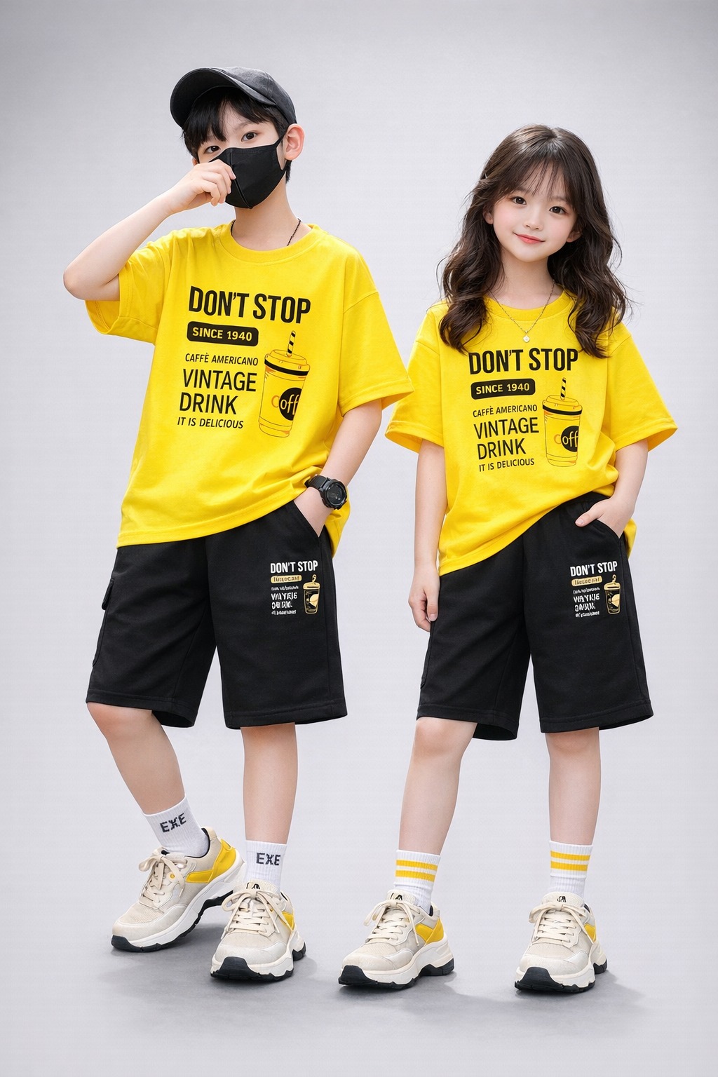 Stylish Drop Shoulder Baby T-Shirt and Pants Outfit Set for Kids % Stylish Drop Shoulder Baby T-Shirt and Pants Outfit Set for Kids