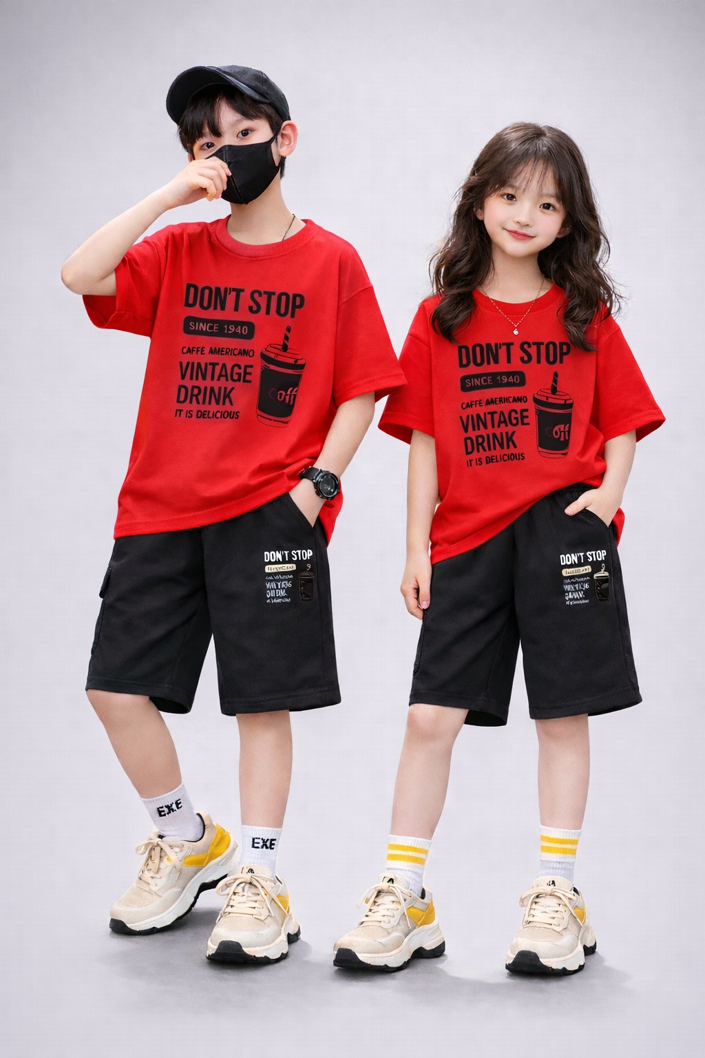 Stylish Drop Shoulder Baby T-Shirt and Pants Set for Trendy Infants % Stylish Drop Shoulder Baby T-Shirt and Pants Set for Trendy Infants
