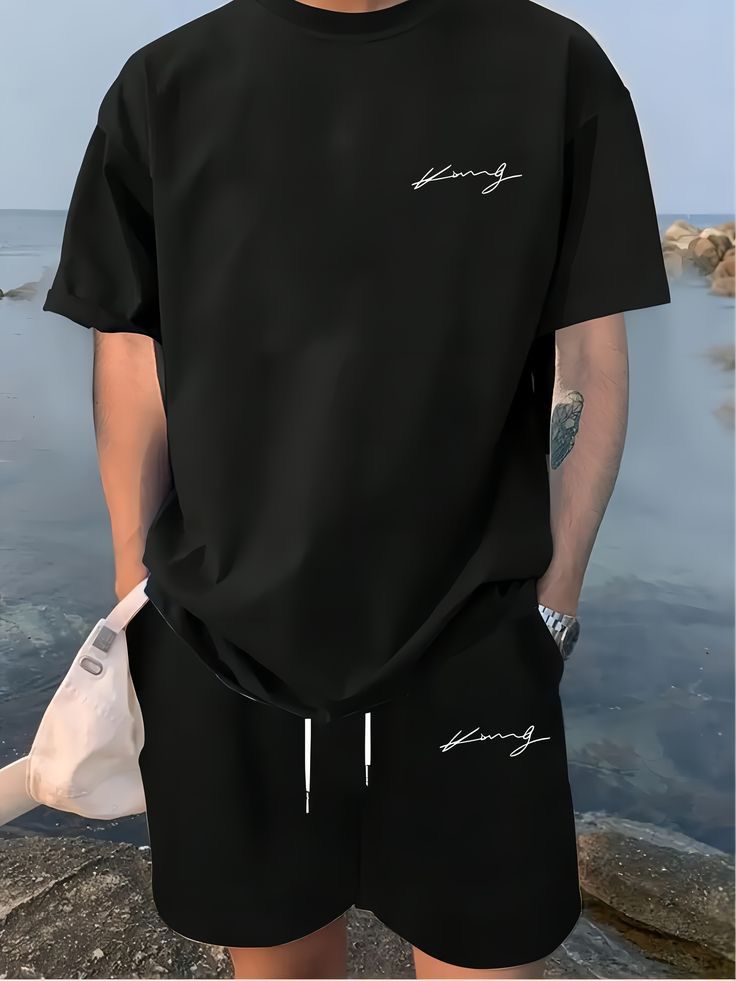 Stylish Drop Shoulder T-Shirt and Pant Set for a Chic Look % Stylish Drop Shoulder T-Shirt and Pant Set for a Chic Look