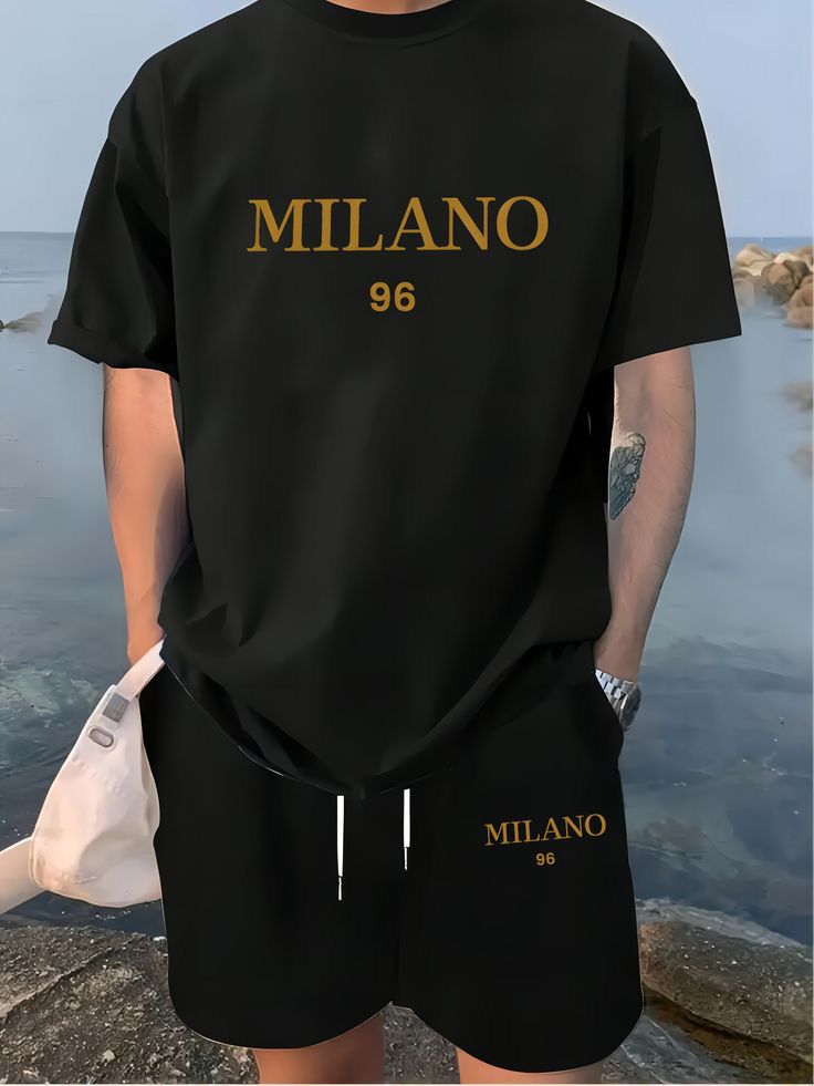 Stylish Drop Shoulder T-Shirt and Pant Set for a Chic Look % Stylish Drop Shoulder T-Shirt and Pant Set for a Chic Look