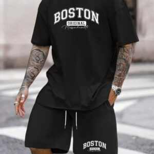 Stylish Drop Shoulder T-Shirt and Pants Set for Effortless Fashion