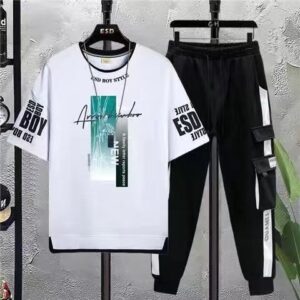 Stylish Half Sleeve T-Shirt and Trouser Set for Effortless Casual Wear
