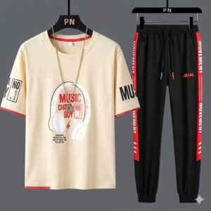 Stylish Mash Cotton T-Shirt and Full Pant Set for Ultimate Comfort