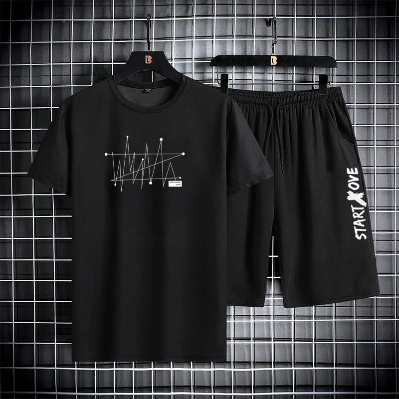 Stylish Mash Cotton T-Shirt and Shorts Set for Ultimate Comfort % Stylish Mash Cotton T-Shirt and Shorts Set for Ultimate Comfort