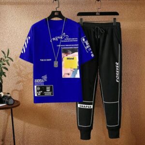 Stylish Mash Fabric T-Shirt and Full Pant Set for Comfort and Versatility