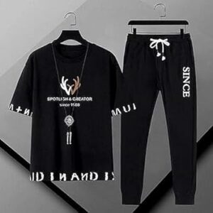 Stylish Mash Fabric T-Shirt and Full Pant Set for Everyday Comfort