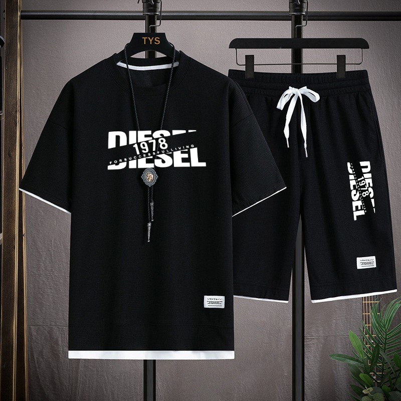 Stylish Mash Fabric T-Shirt and Shorts Set for Ultimate Comfort % Stylish Mash Fabric T-Shirt and Shorts Set for Ultimate Comfort