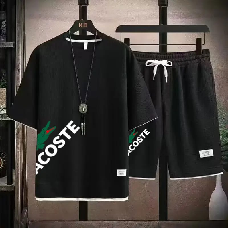 Stylish Mash Graphic T-Shirt and Shorts Set for Comfortable Casual Wear % Stylish Mash Graphic T-Shirt and Shorts Set for Comfortable Casual Wear
