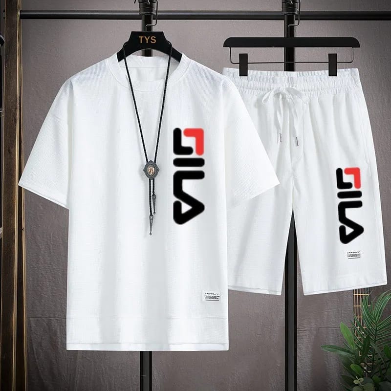 Stylish Mash Graphic T-Shirt and Shorts Set for Ultimate Comfort % Stylish Mash Graphic T-Shirt and Shorts Set for Ultimate Comfort