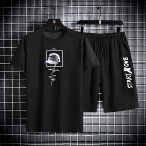 Stylish Mash Print T-Shirt and Shorts Set for Trendy Comfort