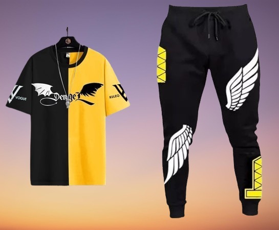 Stylish Mash T-Shirt and Full Pant Set for Ultimate Comfort % Stylish Mash T-Shirt and Full Pant Set for Ultimate Comfort