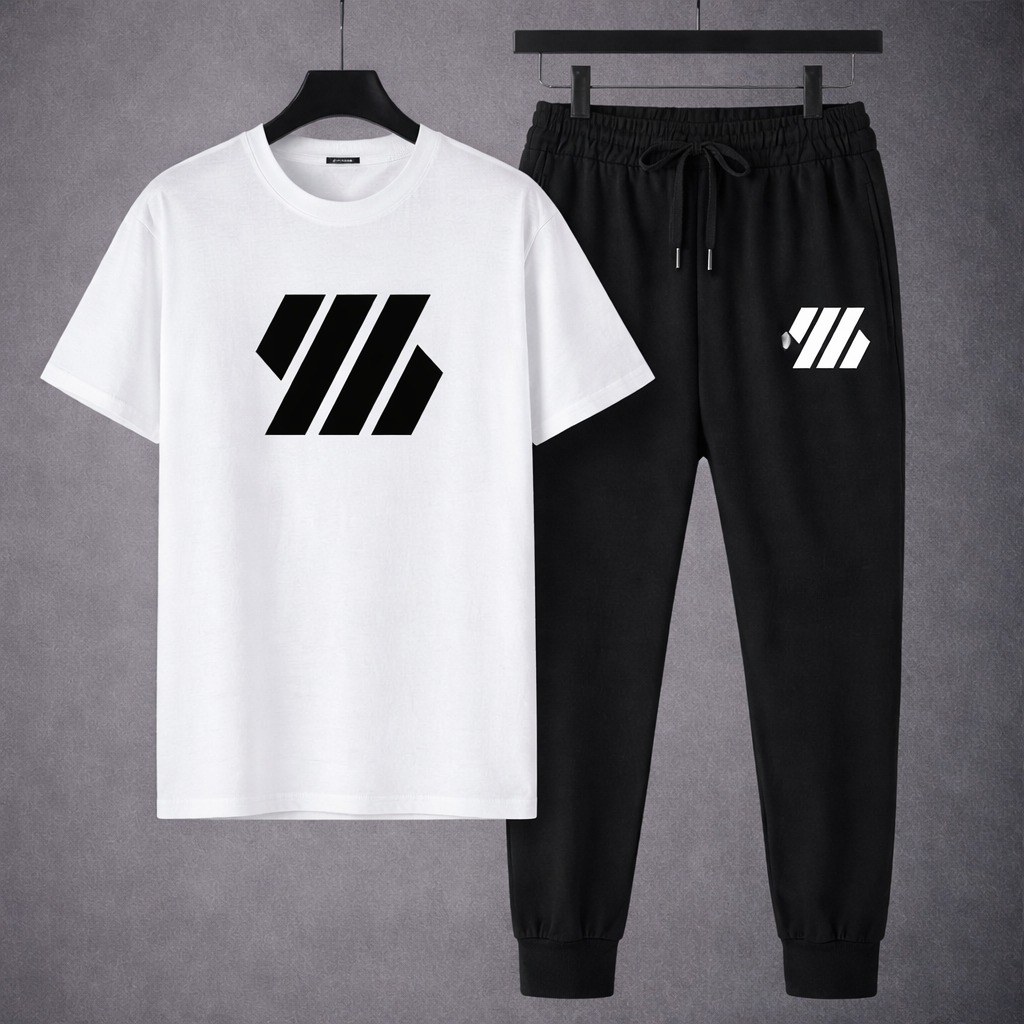 Stylish Mash T-Shirt and Trouser Set for Trendy Casual Wear % Stylish Mash T-Shirt and Trouser Set for Trendy Casual Wear