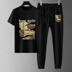 Stylish Mash-Up T-Shirt and Trouser Set for Effortless Fashion