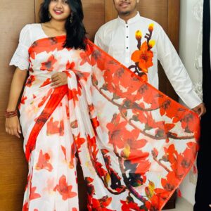 Stylish Panjabi Couple Set with Blouse Piece – Perfect for Festive Occasions