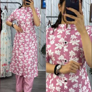Stylish Readymade Two-Piece Kurti Set for Effortless Elegance