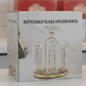 Stylish Rotatable Glass Holder Rack for Organized Storage and Display