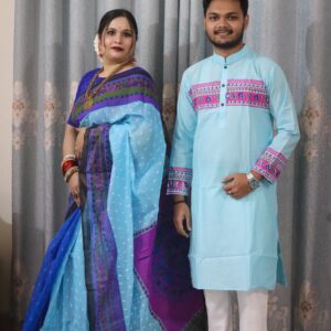 Stylish Sharee Panjabi Set for Couples - Elegant Tradition Wear