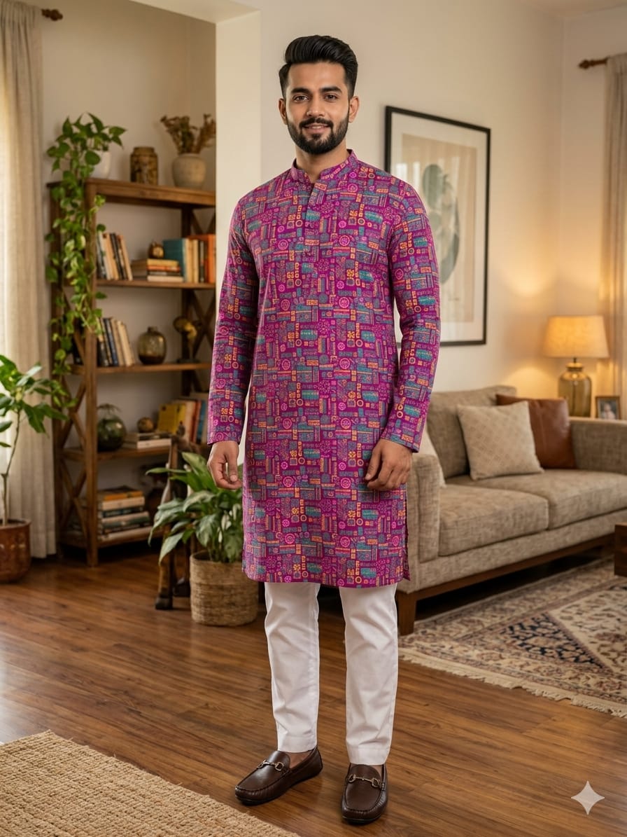Stylish Skin Print Panjabi for Men – Premium Quality Ethnic Wear % Stylish Skin Print Panjabi for Men – Premium Quality Ethnic Wear