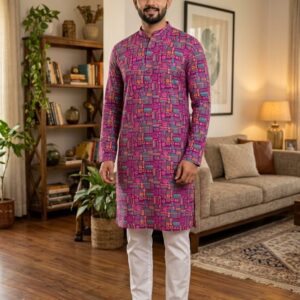 Stylish Skin Print Panjabi for Men - Premium Quality Traditional Wear