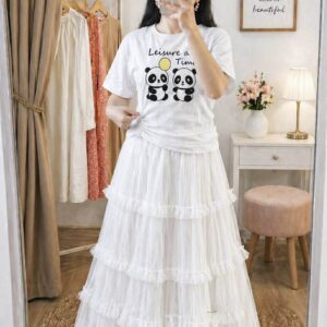 Stylish T-Shirt and Skirt Set for Effortless Everyday Fashion