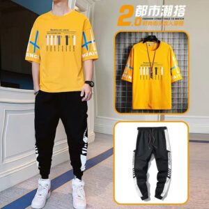 Stylish T-Shirt and Trouser Set for Men - Comfortable Casual Wear